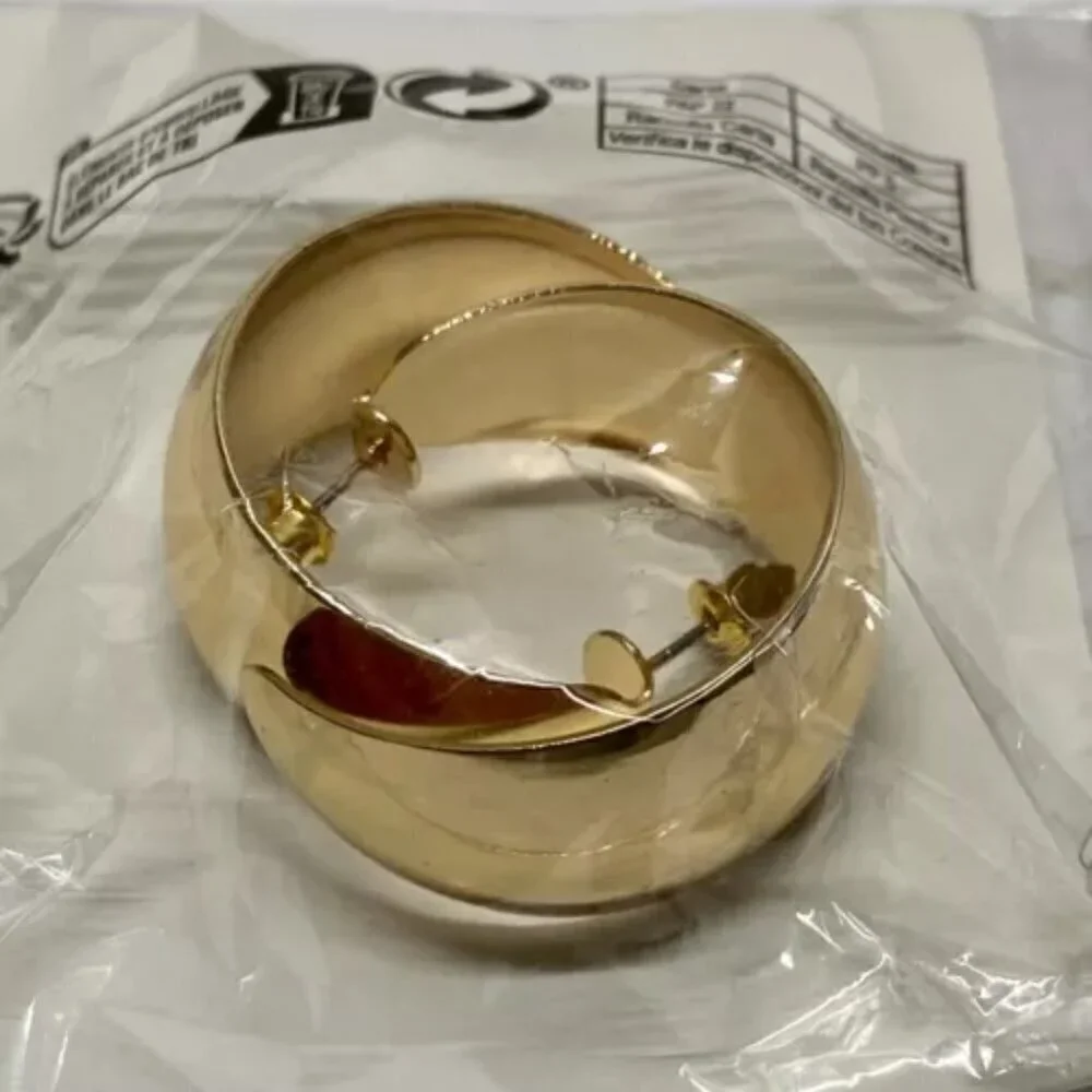 CS Fashion Hoop Earrings Golden Yellow‎ Pierced Hoops Earring Jewelry Set New